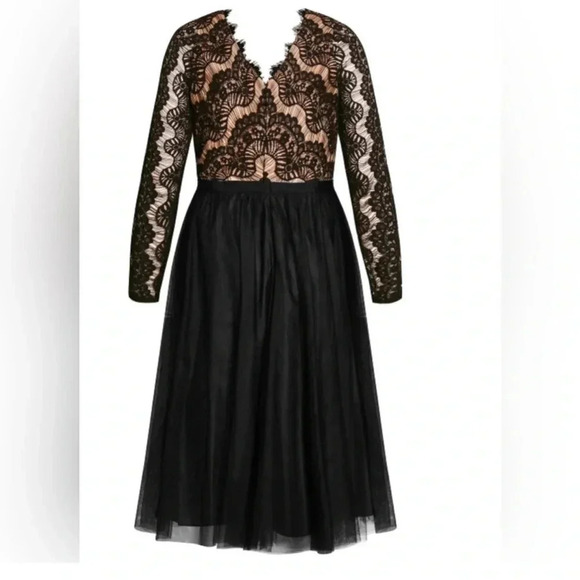 City Chic Rare Beauty black dress size XL/22 - Picture 6 of 11